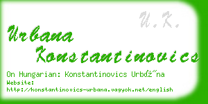 urbana konstantinovics business card